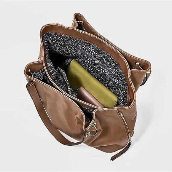 VR NYC Triple Compartment Tote Handbag - Brown - Picture 2 of 4